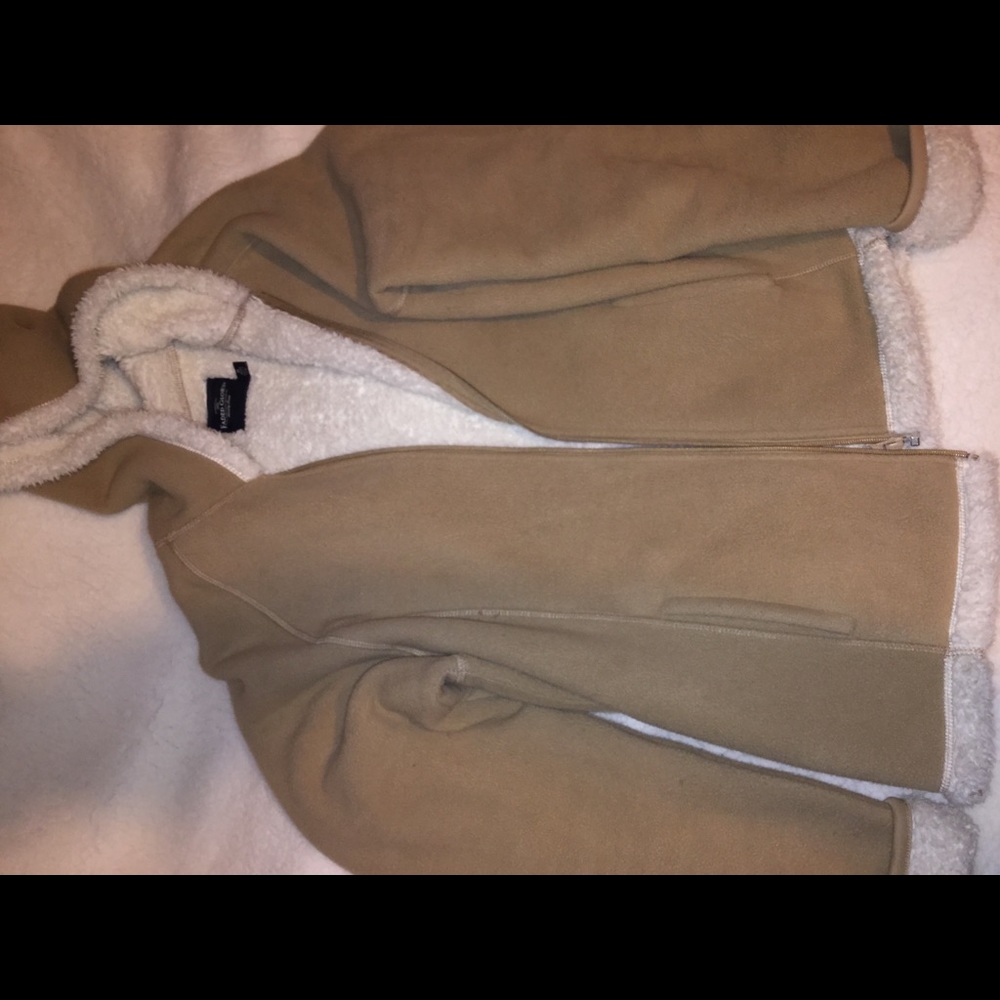 Faded Glory white and tan coat
